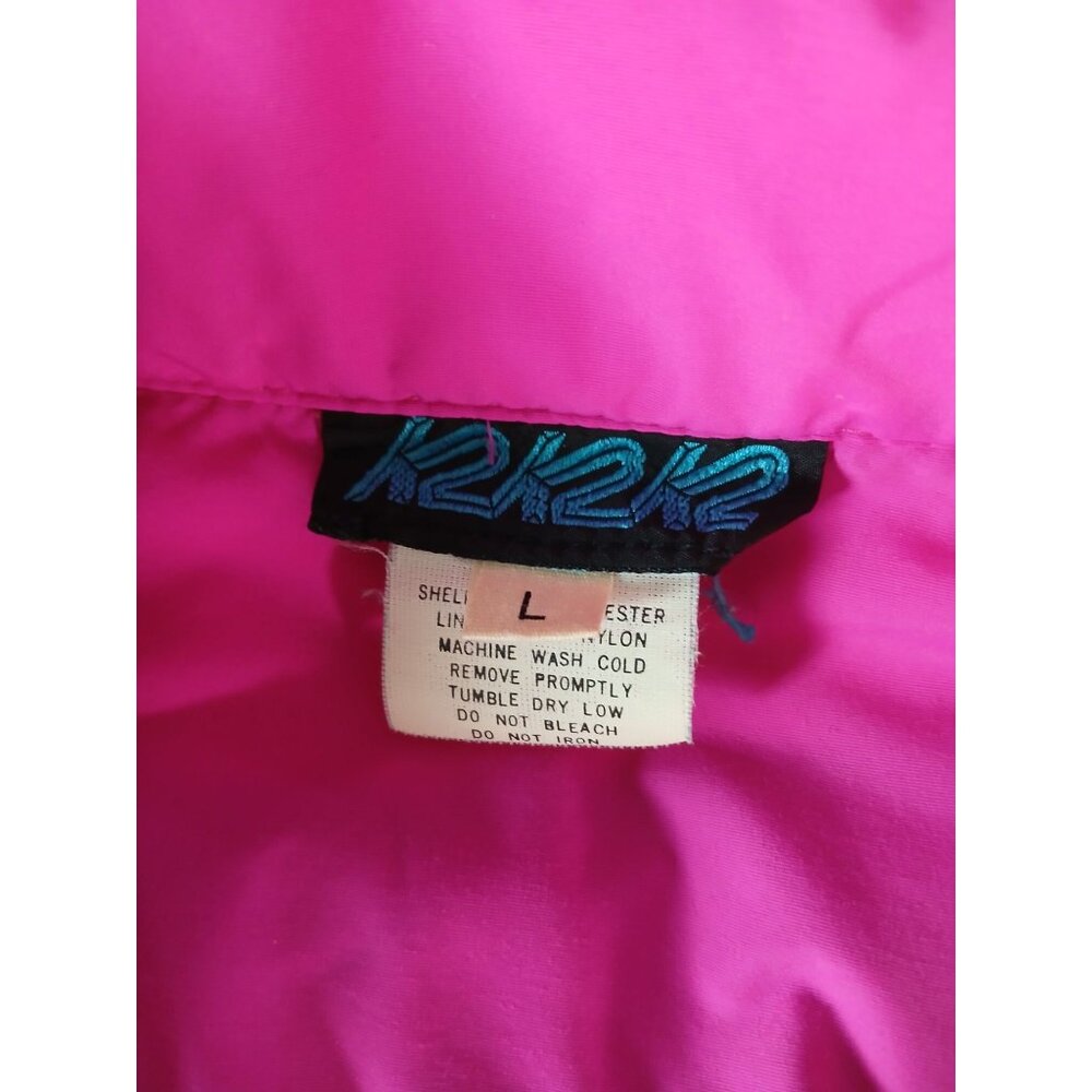 K2 Mens Pink Black Half Zip Pullover Windbreaker Jacket Drawstring Size L yk2 - Picture 6 of 16